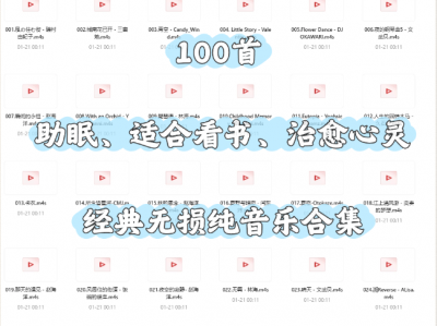 【100首】助眠、适合看书、治愈心灵的经典无损纯音乐合集
