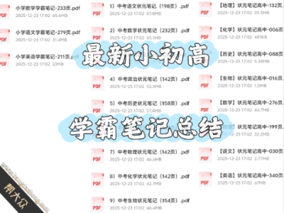 最新小初高全套学霸知识总结笔记